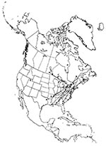 Thumbnail of Southeastern US migration pattern of the European Starling (Sturnus vulgaris), as shown by band returns. From Bull's Birds of New York State (37). Stars on the figure denote banding location; dots denote recovery location.