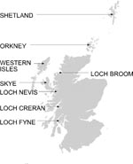 Thumbnail of Map of Scotland showing locations named in text. The lochs shown are marine fjords.