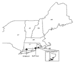 Thumbnail of Map of northeastern United States, showing location of tick and rodent sampling sites.