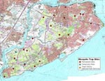 Thumbnail of Mosquito trap locations, Staten Island, 2000. NPS = National Park sites.