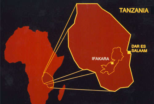 Map of Tanzania showing Ifakara.