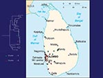 Thumbnail of Map of Sri Lanka showing location of rabies samples included in this study. Green, cluster A; red, cluster B.