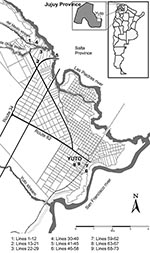Thumbnail of Localization of rodent trapping sites in Yuto and its surroundings.