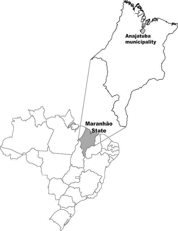 Map showing Anajatuba municipality, Maranhão State, Brazil.