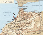 Thumbnail of Map showing Kenitra Province, where equine clinical cases occurred in 2003. (adapted from the Internet site http://www.morocco.com/travel/maps03.html)