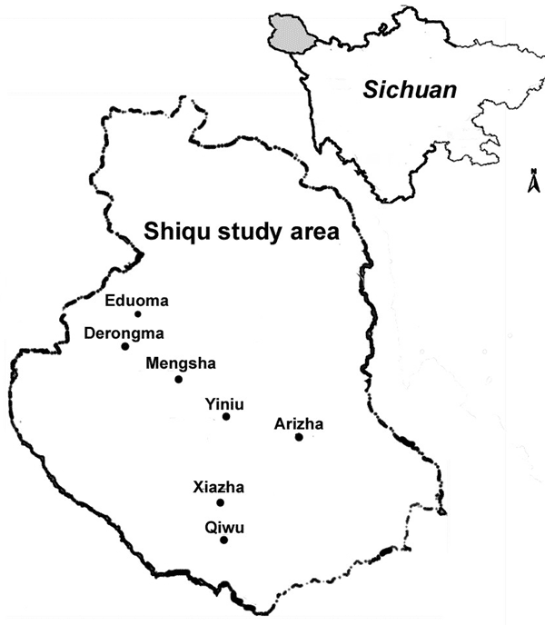 Study area in Sichuan Province, China.