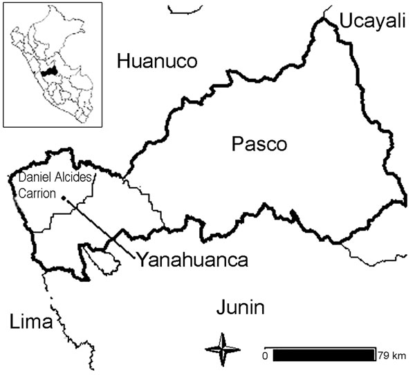 Map of the Central Peruvian Highlands.