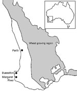 Thumbnail of Wheat-growing region and Busselton-Margaret River region of Western Australia.
