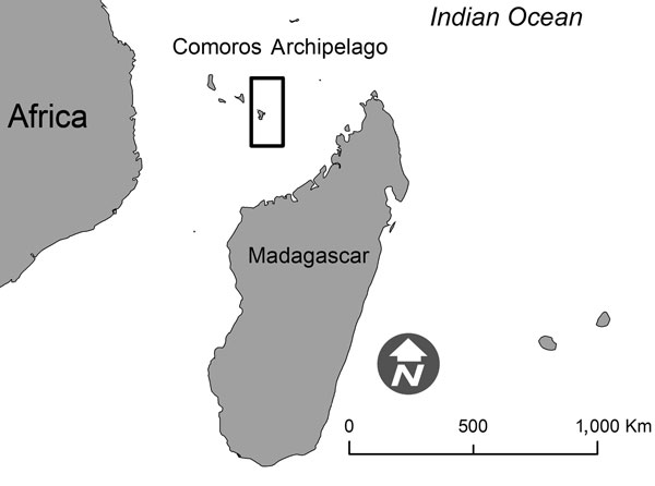 Location of Mayotte (boxed) in the Comoros Archipelago. Source: Préfecture de Mayotte.