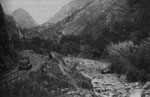 Thumbnail of Railway construction at base of the Devil’s Nose switchbacks, Ecuador, showing railway on the left and stone-lined riverbed on the right, where several pools can be seen (likely formed by falling rocks from construction), which would likely have provided suitable habitat for Anopheles pseudopunctipennis larvae. Photograph: Historical Archive of Banco Central and García Idrovo (14).