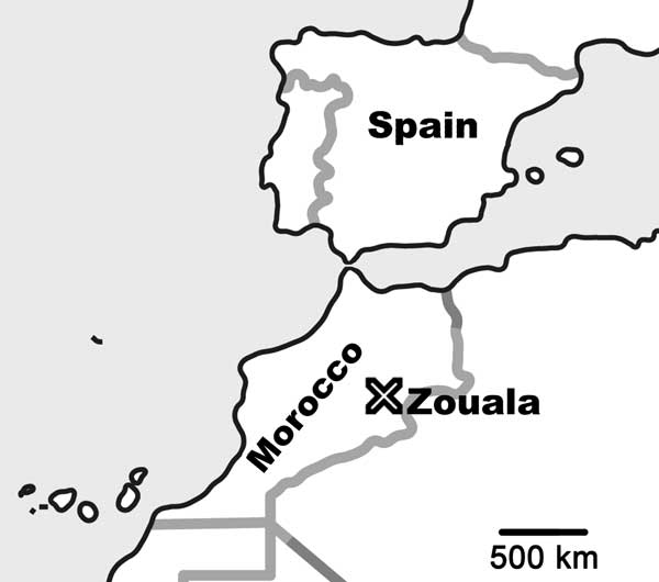 Location of Zouala, Morocco.