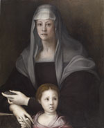 Thumbnail of Portrait of Maria Salviati and Giulia de’ Medici depicted by Pontormo (Jacopo Carucci) in 1537 c. Oil on panel. 34.65 × 28.07 in. (88 × 71.3 × 1 cm). (The Walters Art Museum, Baltimore.)