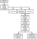 Thumbnail of Peripheral neuropathy occurrence and evolution among the 57 patients who received linezolid for multidrug-resistant tuberculosis during 2011 and 2016, France. EMG, electromyelogram; NCV, nerve-conduction velocity testing; TB, tuberculosis.