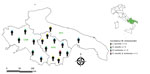 Distribution of 17 persons in whom Candidatus Midichloria mitochondrii and tickborne pathogens were detected, Italy, 2021. Inset shows region of interest in southern Italy (green shading). APU, Apulia; BAS, Basilicata; B. lusitaniae, Borrelia lusitaniae; CAM, Campania; C. burnetii, Coxiella burnetii; R. raoultii, Rickettsia raoultii.