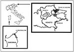Thumbnail of Areas under study, Sardinia and northeastern Alpine areas.